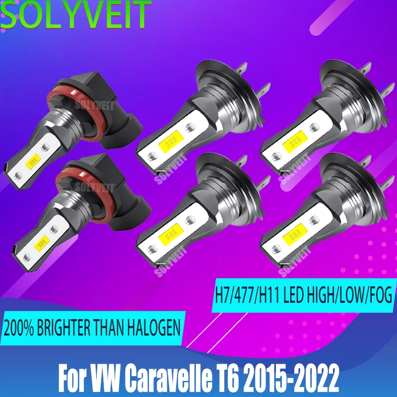 

LED 477/499/H9 Car Headlamp Foglamp Bulb Fanless Design 6000k White For VW Caravelle T6 2015 2016 2017 2018 2019 2020 2021 2022