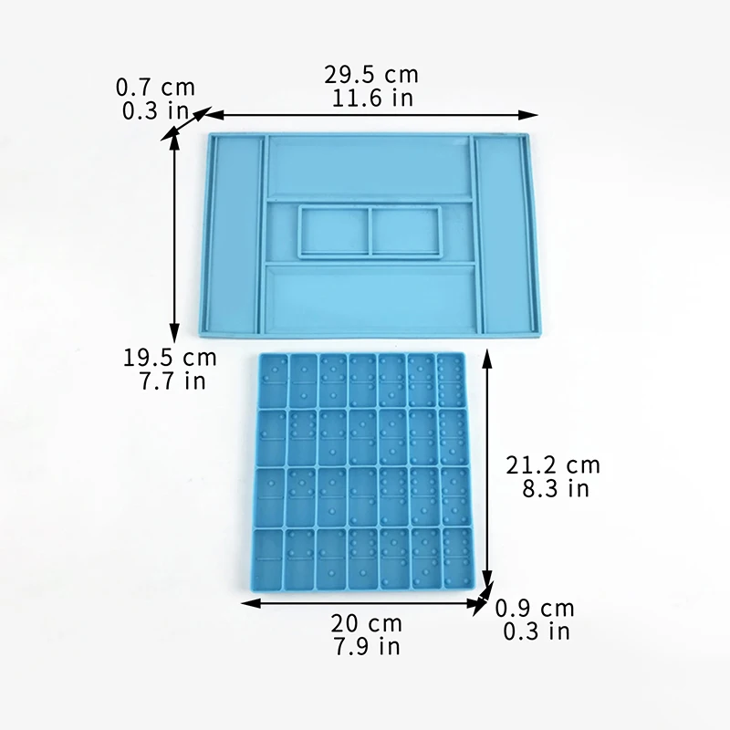 DIY Crystal Epoxy Resin Game Silicone Mold Domino Storage Box Pai Gow Measuring Cup Set Tabletop Decoration Jewelry Crafts Mould