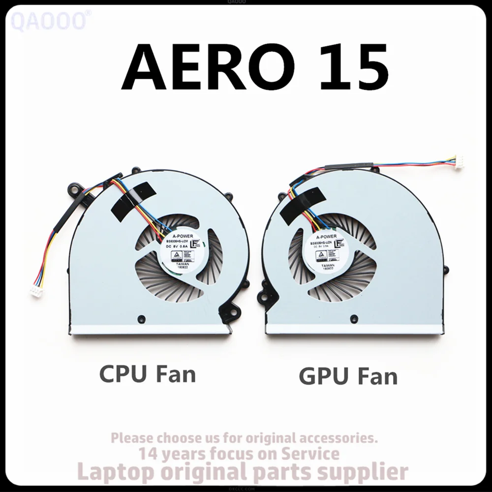 RP65W BS505HS-U2M For Gigabyte Aero 15 15X 15 X9 15W 15Y9 RP65SA CPU & GPU COOLING FAN