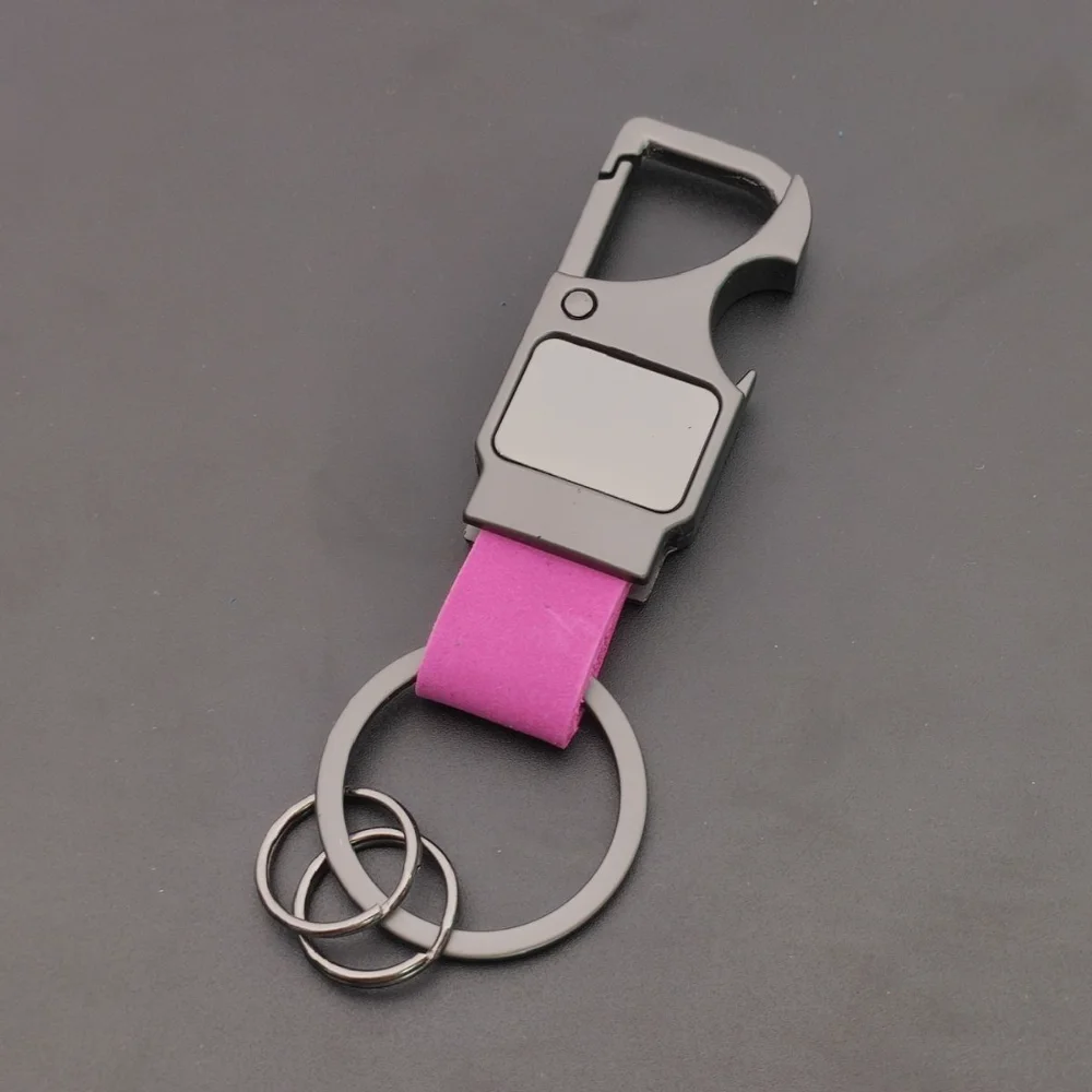 2-in-1 Kreativer Leder-Metall-Schlüsselanhänger Multifunktionaler Auto-Personalisierungs-Schlüsselring Geschäftsmann-Taillenanhänger Accessoires Geschenk – Detail 5