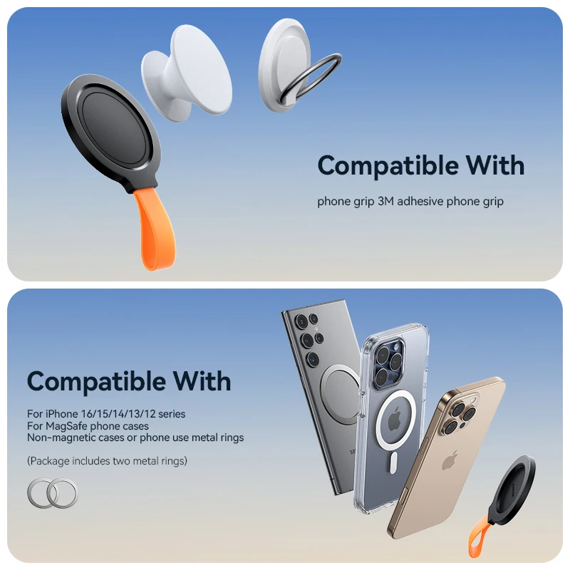 JOYROOM Magnetic Phone Holder Magnetic Base with Silicone Handle Hands-Free Compatible with Phone Grips For iPhone 16 Pro Max