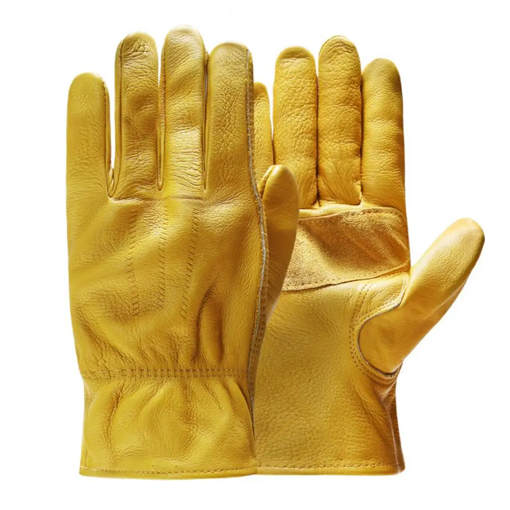 

Construction Gloves Durable Work Gloves for Outdoor Construction Welding Heat-resistant Stretchable Protective Gear for Building