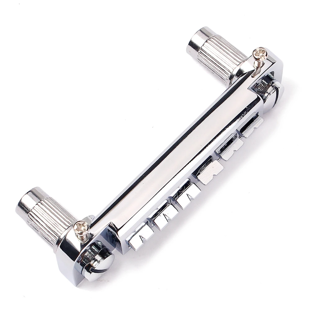 

Wraparound Roller Bridge Saddle Tailpiece for Style Electric Guitar Replacement Parts Accessories (Silver)