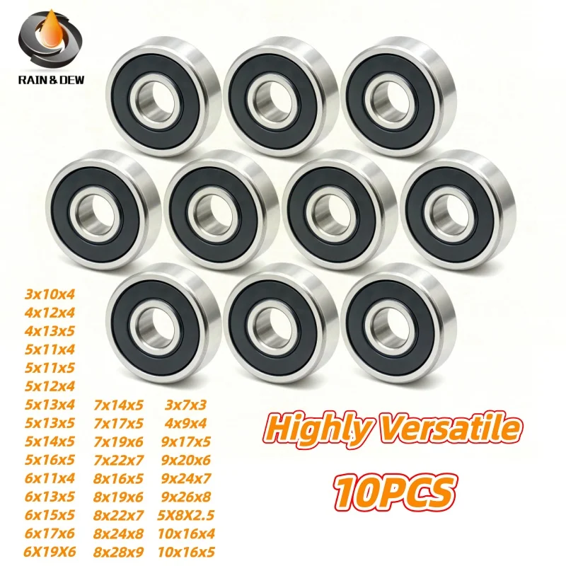 10PCS Miniature Ball Bearings 623RS 3x10x4mm Bearing ABEC-7 604 605 606 607 608 609 624 625 626 627 628 629 685 686 687 688 689
