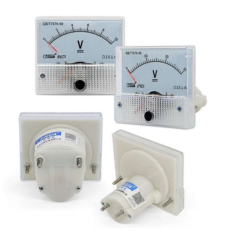 85C1 DC Voltmeter Pointer 1V 5V 10V 15V 20V 25V 30V 50V 75V 100V 150V 200V 300V 450V 500V 600V 800V 1000V Voltage Panel Meter