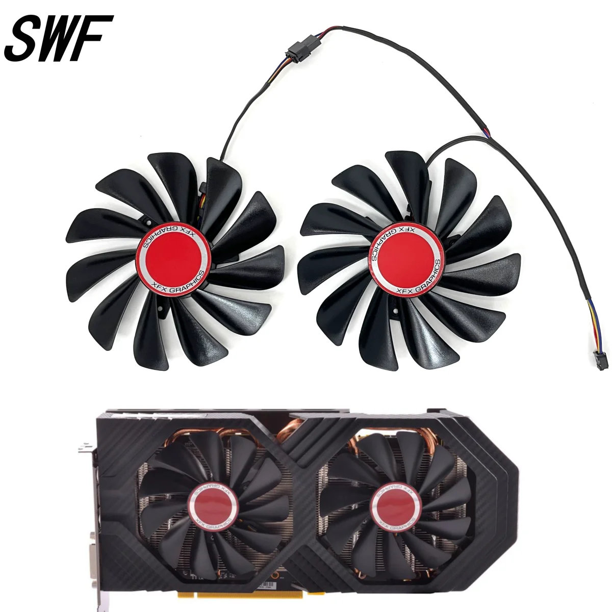 Nowy 2-częściowy zestaw wentylatorów chłodzących karty graficznej FDC10U12S9-C CF1010U12S 95 mm RX590 RX580 do XFX RX 590 580 VGA