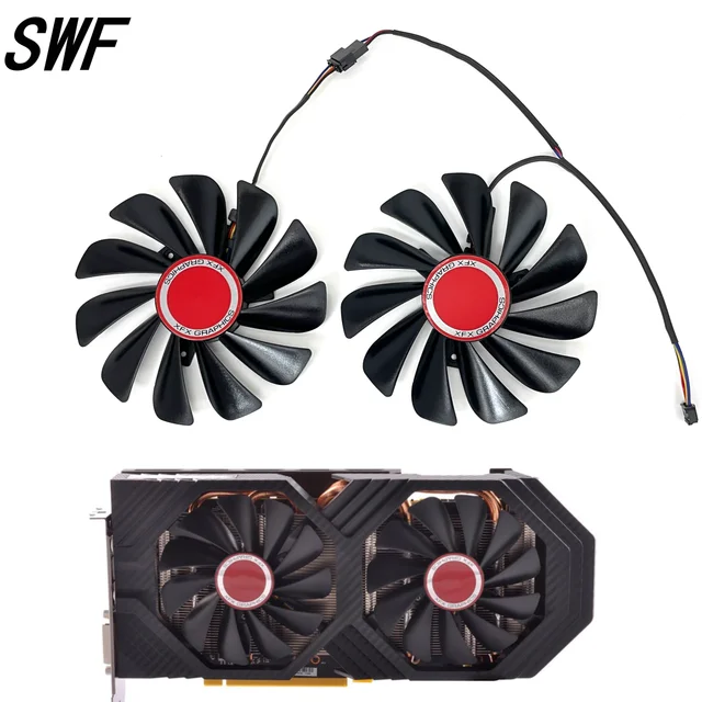 Nowy 2-częściowy zestaw wentylatorów chłodzących karty graficznej FDC10U12S9-C CF1010U12S 95 mm RX590 RX580 do XFX RX 590 580 VGA