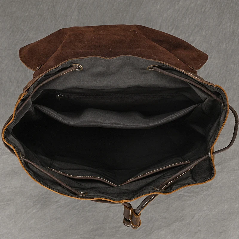 Mochila de cuero Crazy Horse para ordenador de negocios, bolso de viaje para hombre y mujer, mochila de cuero para hombre, bolso antirrobo de diseñador para hombre y mujer