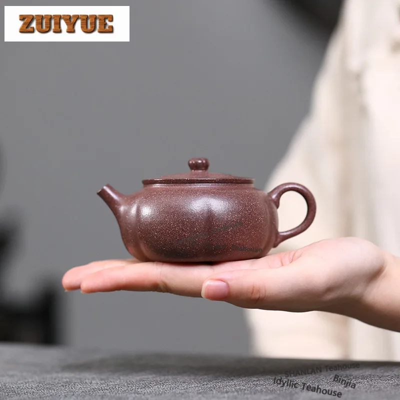 

120ml Creative Yixing Purple Clay Teapots Master Handmade Pot Raw Ore Purple Jade Gold Sand Mud Kettle Chinese Zisha Tea Set