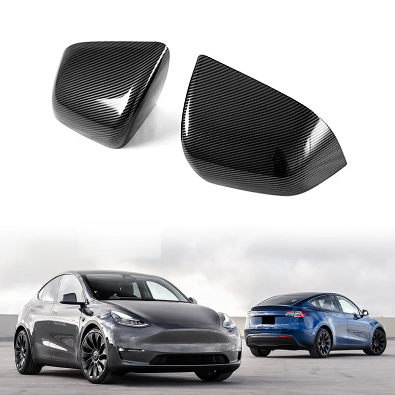 

Car Rear View Rearview Side Glass Mirror Cover Trim Frame Side Mirror Caps For Tesla Model Y 2021