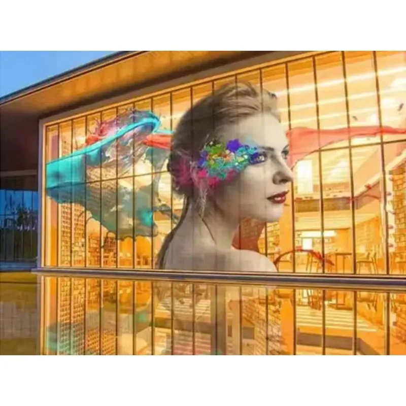 

[Hot Sale] HXT Factory's High-Definition P3.91 Ultra-Thin Transparent Rental Screen 1000*1000mm Clear IP65 For Elevators Retail