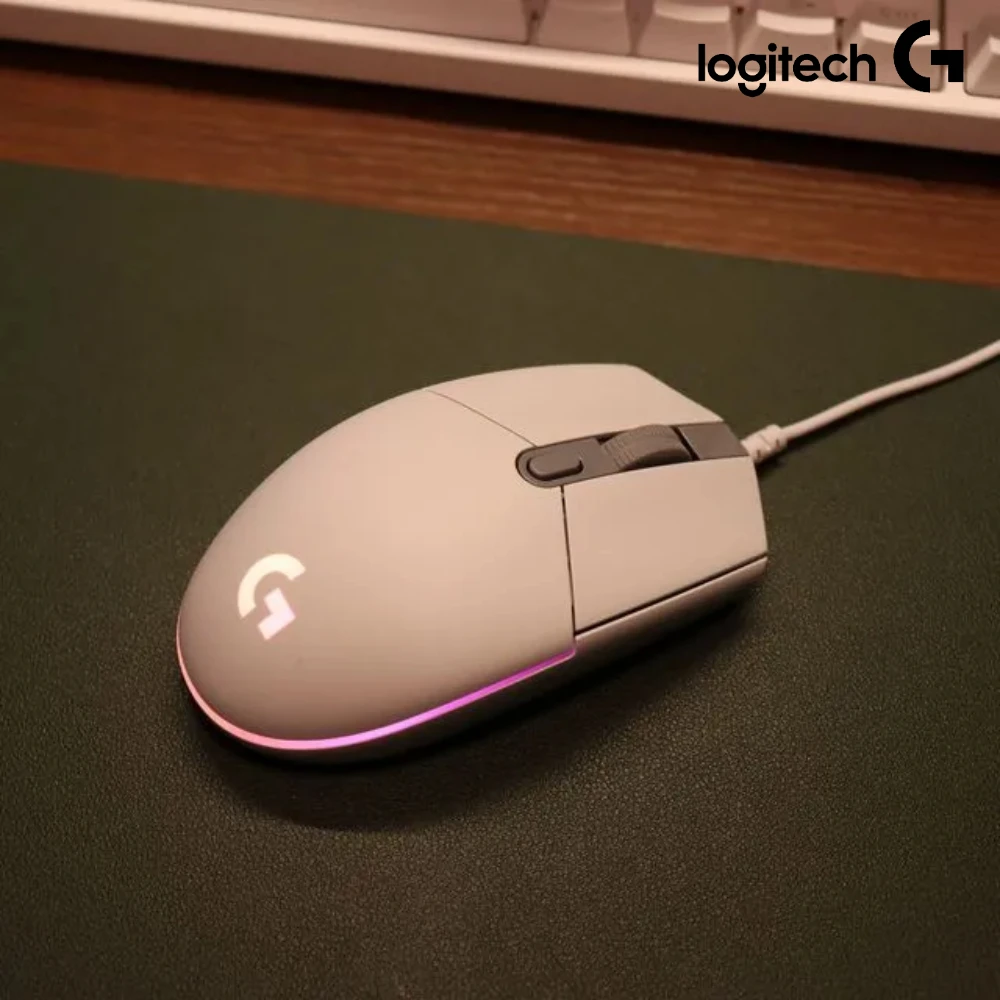 لوجيتك G102/G203 LIGHTSYNC RGB ماوس ألعاب سلكي 8000 ديسيبل متوحد الخواص 6 أزرار قابلة للبرمجة مريح خفيف الوزن لألعاب ماك الكمبيوتر