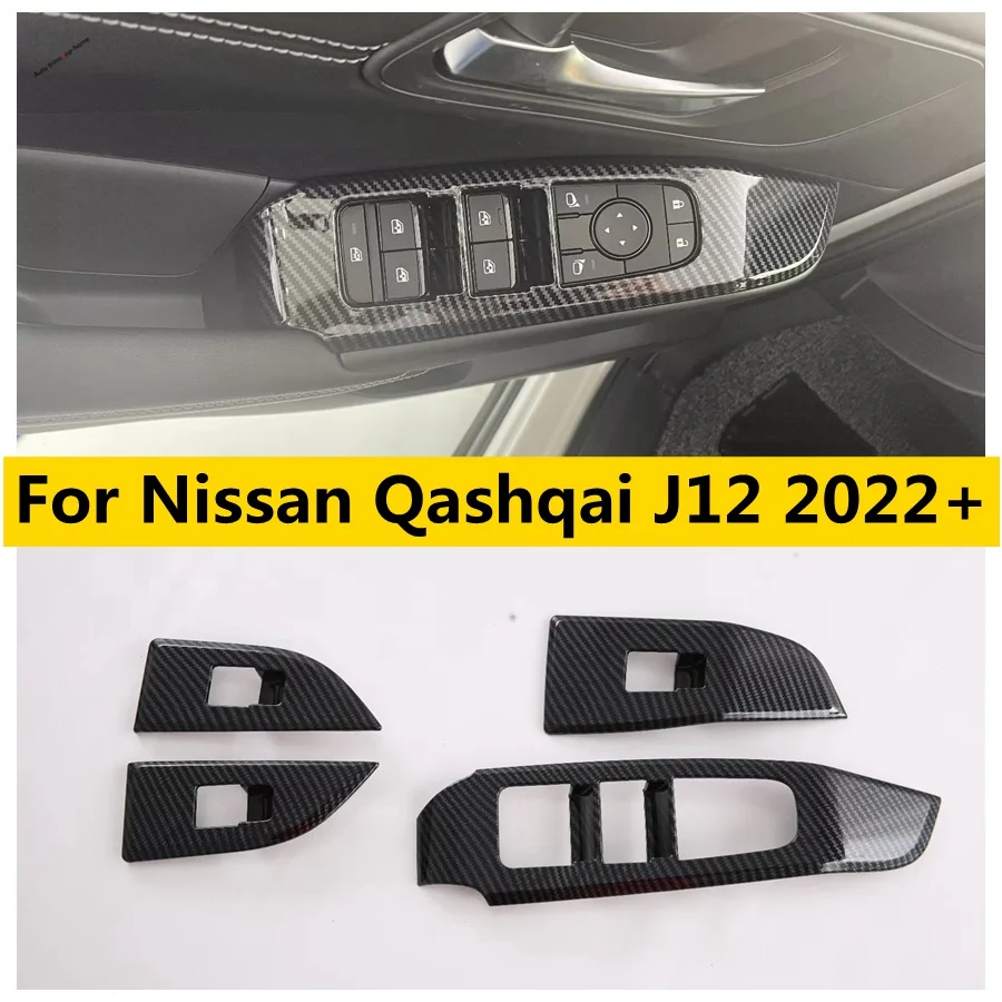 

Armrest Window Glass Lift Button Switch Panel Decor Frame Cover Trim Fit For Nissan Qashqai J12 2022 2023 2024 Car Accessories