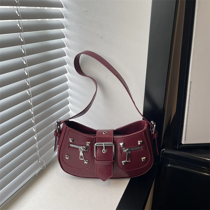 New Women's Handbag Fashion High Quality Women's Shoulder Bag Solid Color Versatile Commuter Multi Functional Mobile Storage Bag
