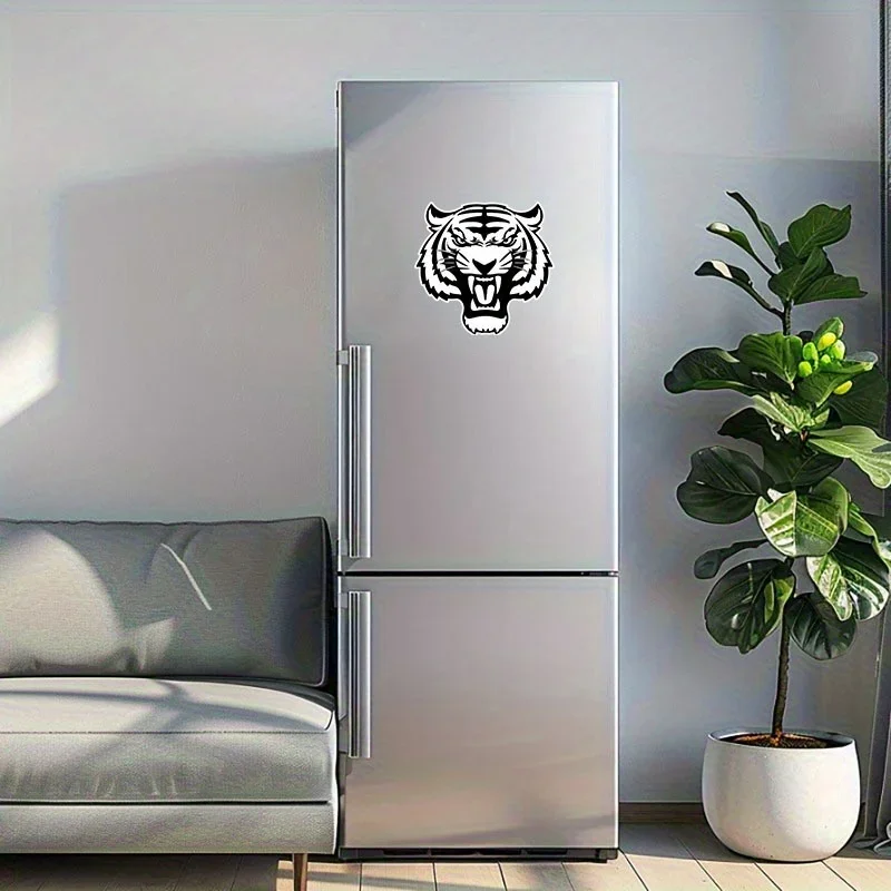 1개입 사나운 호랑이 머리 2D 평면 데칼 - 방수 생생한 스티커 (자동차, 노트북, 휴대폰용) - 야생동물 애호가를 위한 대담한 스타일