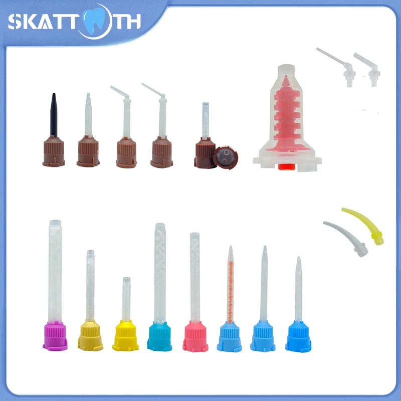 

50Pcs Dental Mixing Tips Disposable Impression Materials Silicone Rubber Conveying Mixing Head Nozzles Mixing Tube Dentistry Lab