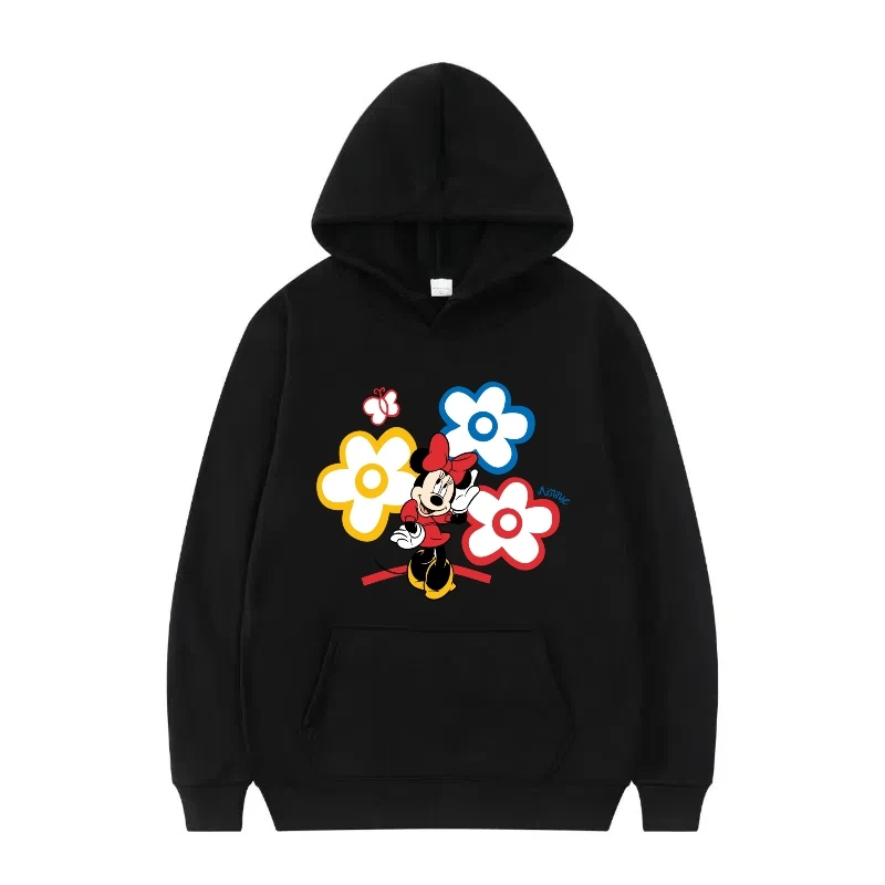 ديزني كارتون ميكي ماوس الرجال امرأة العصرية خمر القمم كسول تنوعا هوديس فضفاض البلوفرات بلوزة غير رسمية مع جيب #3