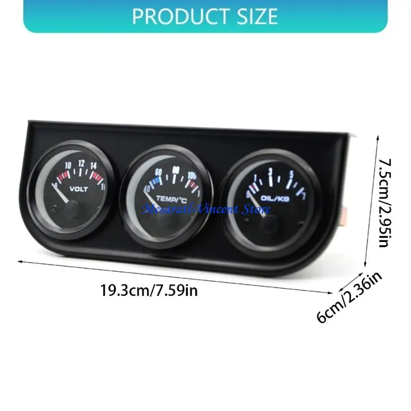 A70F Einfach zu installierendes 2-Zoll-Instrument mit Dreifachanzeige für 12-V-24-V-Automobilüberwachung – Detail 6