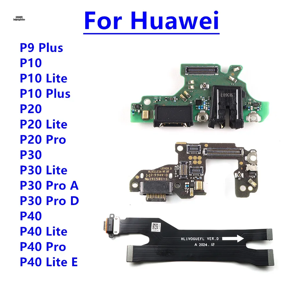 Puerto de toma de carga USB para Huawei P30 P9 P10 P20 Pro Lite Plus P20Pro P40 Lite E Dock Placa de conector de cargador