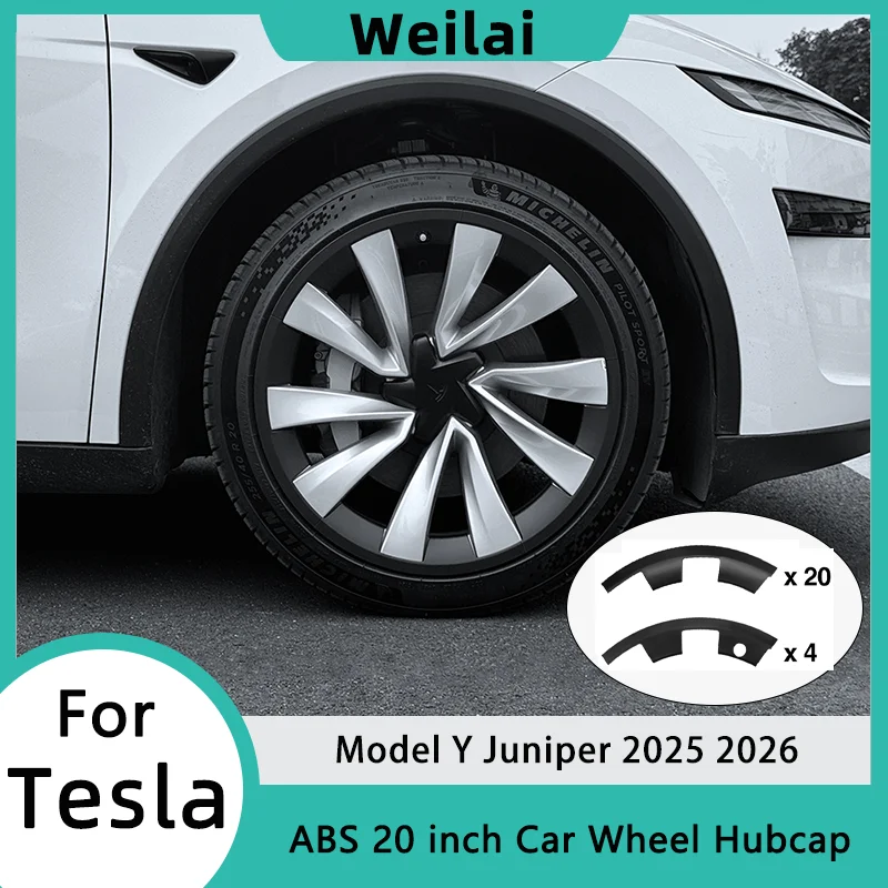 

Для Tesla Model Y Juniper 20-дюймовый обод, накладки на ступицу колеса, защитные колпаки из АБС-пластика, защитные чехлы для колес, внешние аксессуары для автомобиля 2025 2026