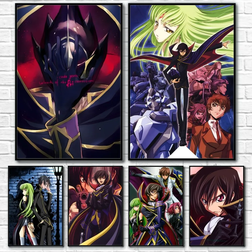 Code G-Geass Z-Zero Anime Poster Sticky Wall Art Printing Waterproof Home Living Bed Room Bar Aesthetic Decor