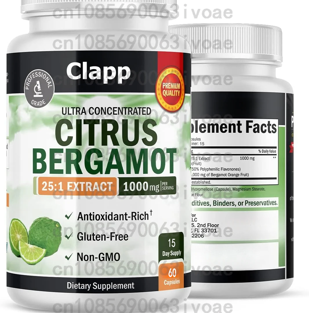 

Citrus Bergamot Capsule Extract, Citrus Bergamot 1000mg - Used for Heart, Immune System Support, and Healthy Aging 60 Capsules