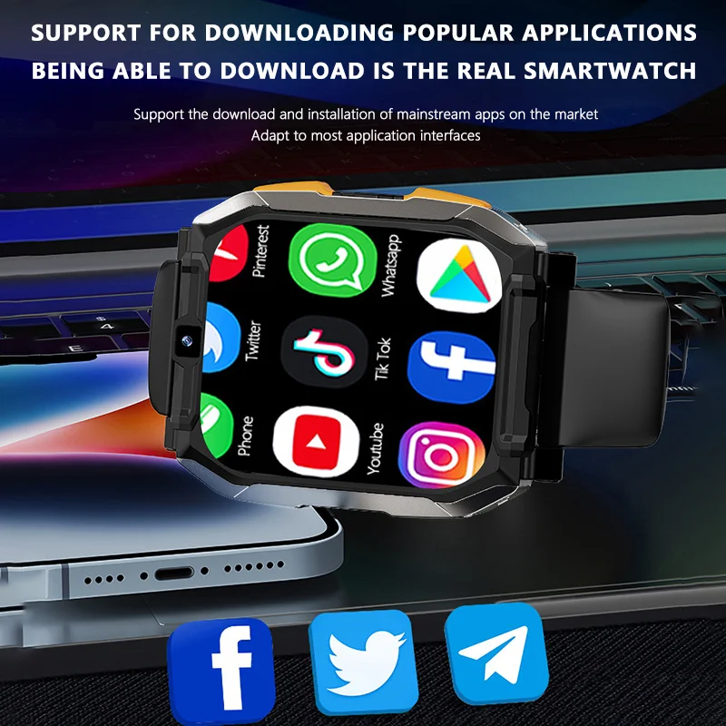 4G Netto Sim-kaart WIFI GPS Positie 5MP HD Dual Camera Smart Horloge Voor Google Youtube NIEUWE T3 Tiktok Oproep Android 9 Smartwatch