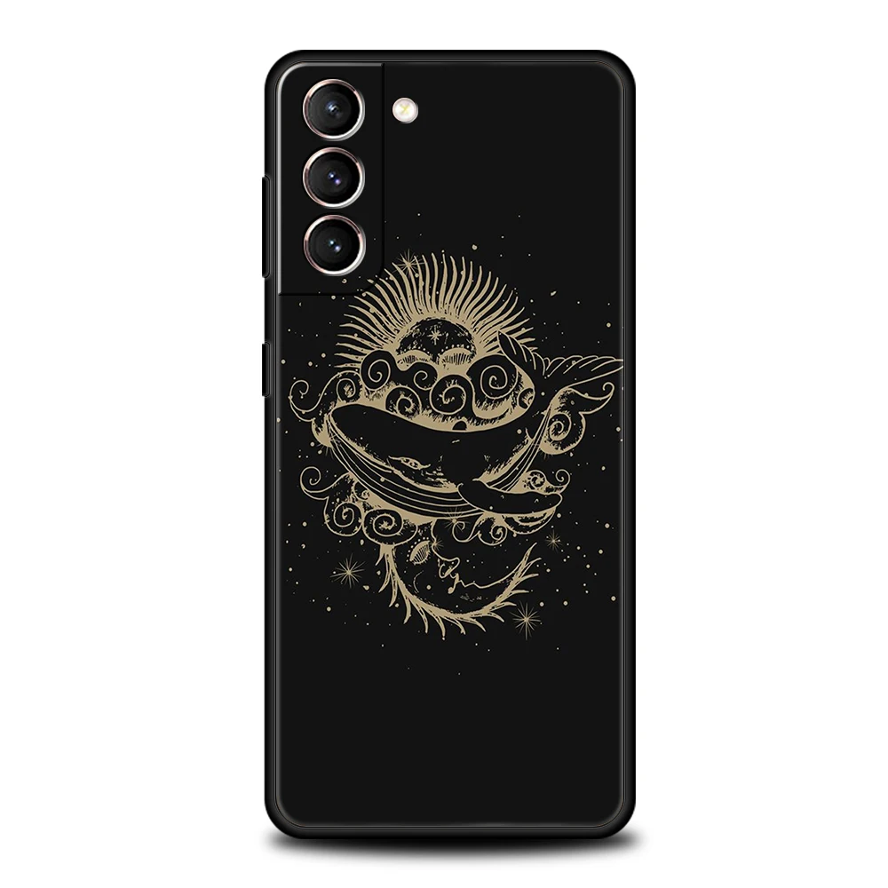 Suns Moons Clouds Astrological Case for Samsung Galaxy S24 S23 S22 S20 S21 FE Ultra S24 S23 S10 S10E S9 S8 Plus 5G Phone Cover