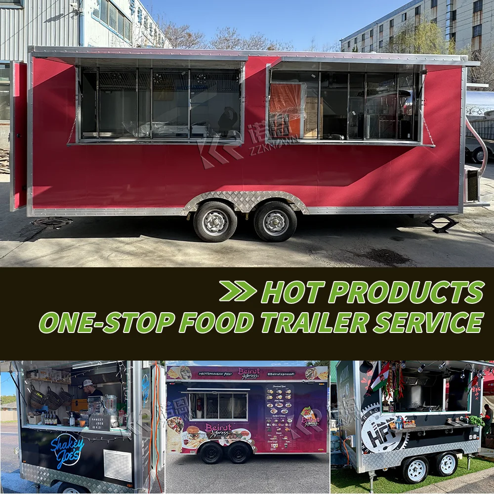 

Portable Coffee Van Mobile Food Trailer Pizza Hot Dog Concession Trailer Customized Hamburger Food Truck With Full Kitchen