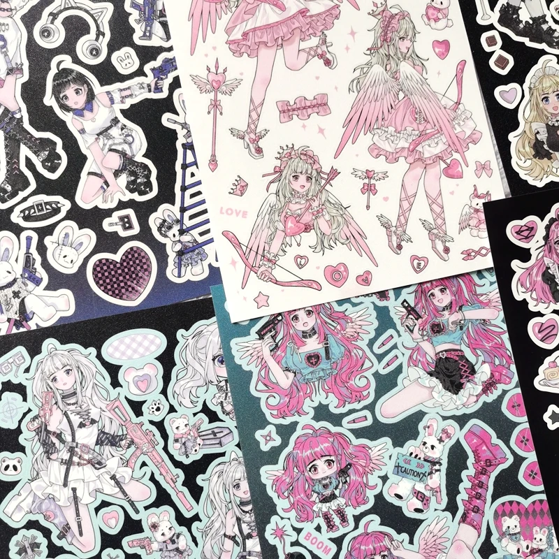 New Cute Cool Sweet Maid Girl Stickers Diary Scrapbooking DIY Album Decoration Sticker Aesthetic Personalized Kawaii Stationery