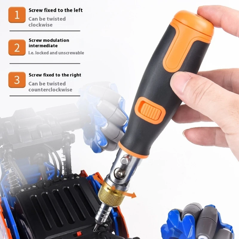 90 Degree Angled Screwdriver Set Sturdy Bits Reversible Mechanism Narrow Access