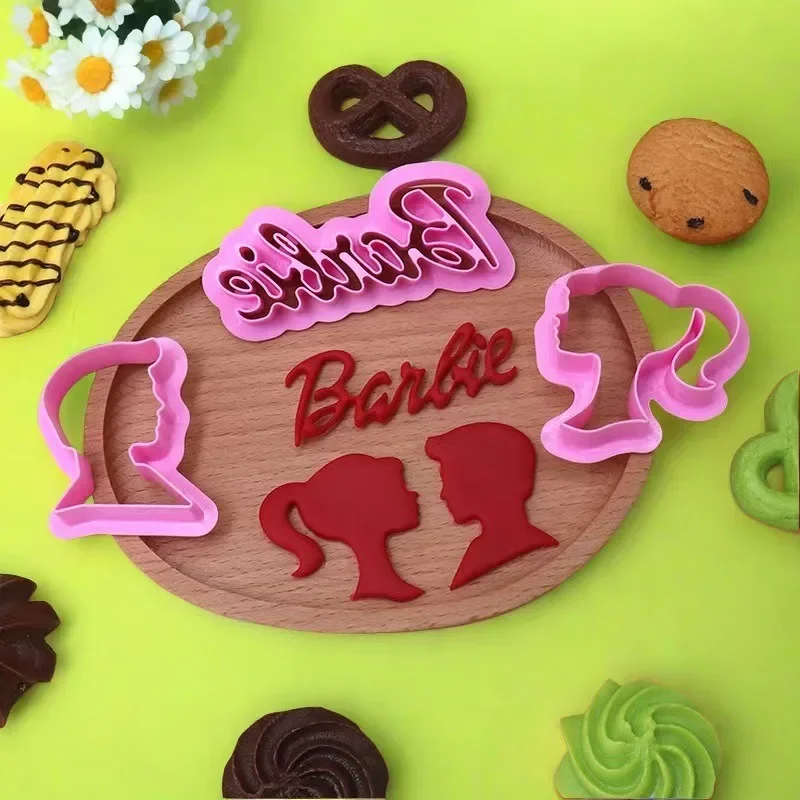 Barbie Biscuit Mold Cartoon Anime Cute  DIY Cake Design Tool Fashion Charm Baking Tool Set Portable Accessories Holiday Gifts