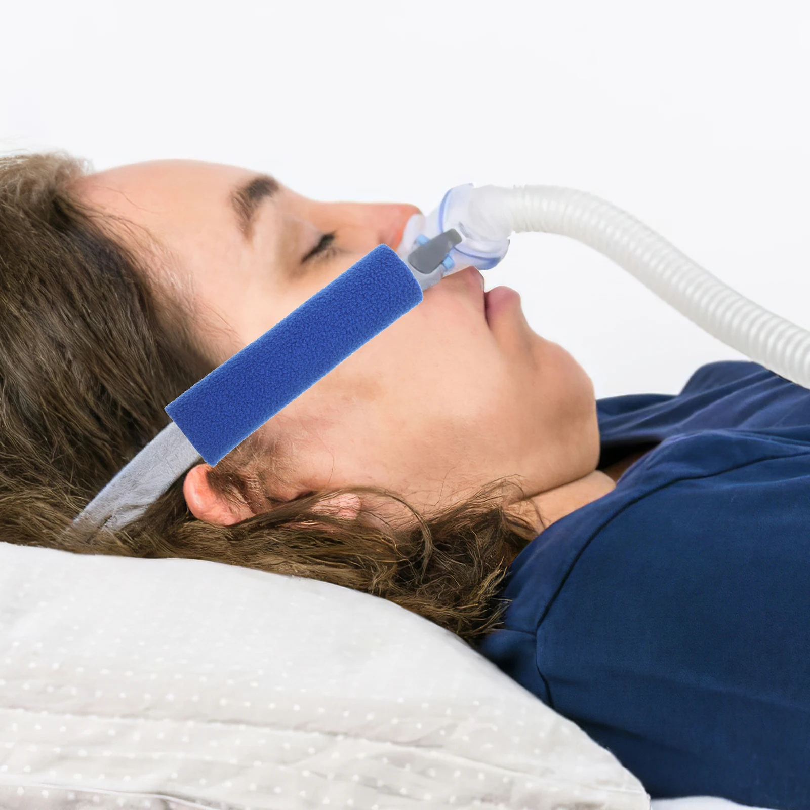 

4pcs CPAP Mask Cover Comfort Face Pad Cushion Reusable Blue Anti Pressure Marks Supple Tube Wrap Breathing Accessories Labor