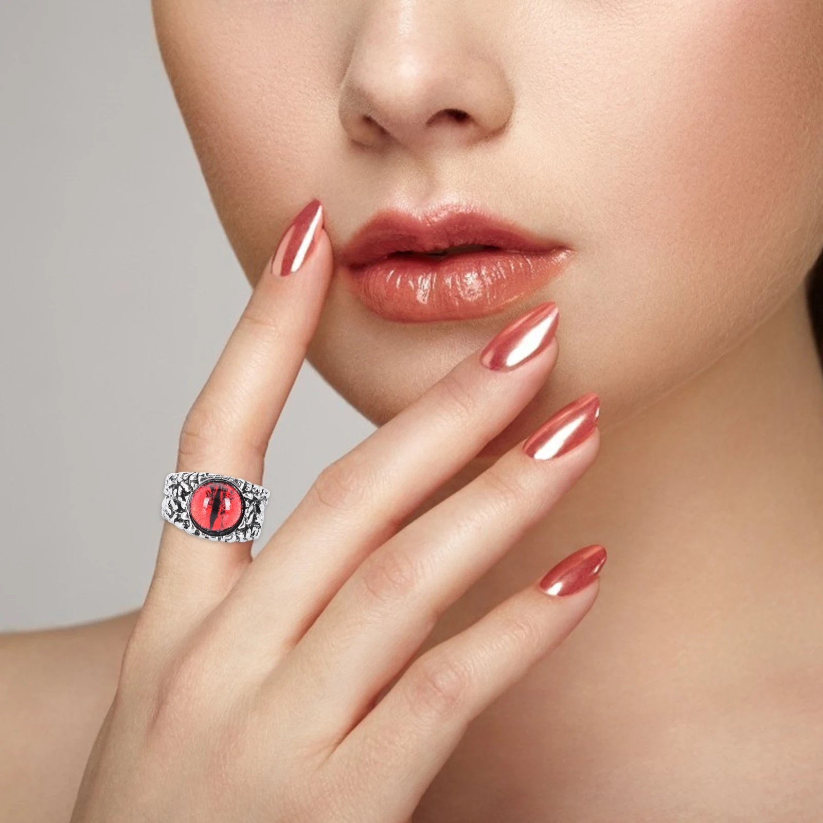 

Open Wide Adjustable Vintage Iron Ring For Women Men Evil Eyeball Design Fashion Jewelry Gift Unisex Cuff Ring