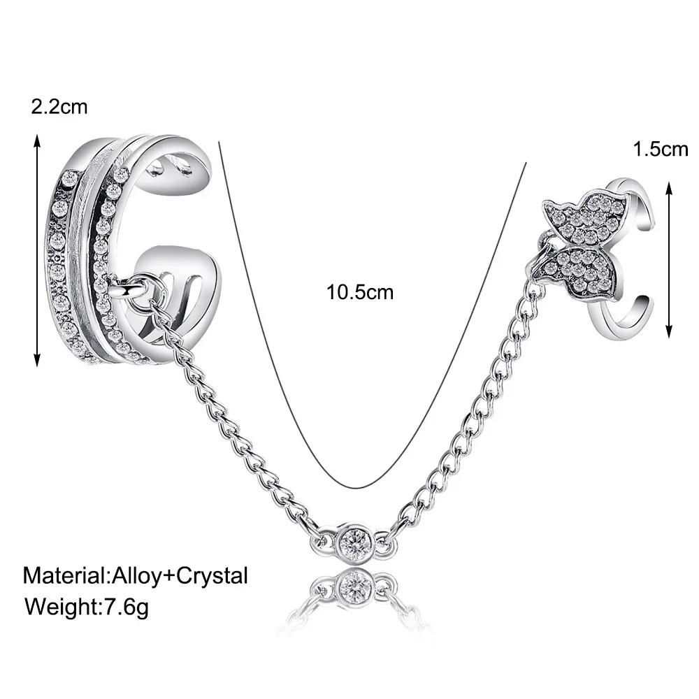 فاسق الذهب والفضة اللون فراشة خواتم متعدد الطبقات الهيب هوب سلسلة اثنين المفتوحة خواتم الاصبع مجموعة للنساء 2021 هدايا مجوهرات الأزياء