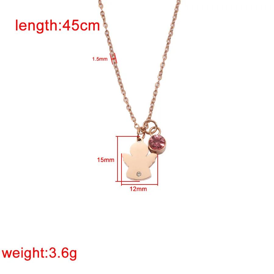 

10pc 45cm 1.5mm Steel/gold color mirror finish crystal angel necklace choker necklace for Birthday women necklace wholesale