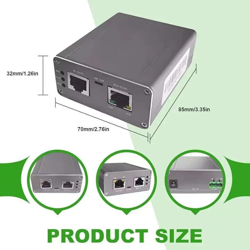 

Industrial Grade 150W Non-Standard PoE Injector 2.5Gbps Dual Power Supply Boost PoE Adapter