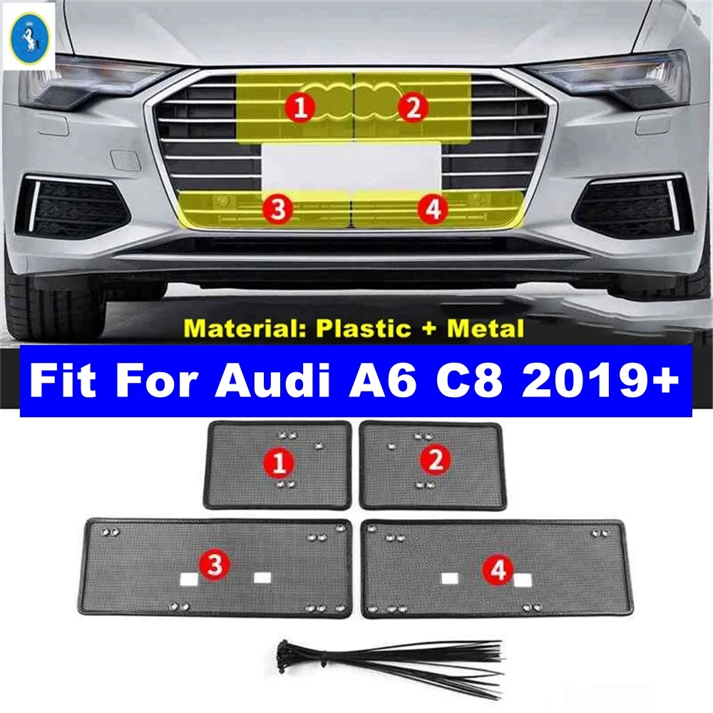 

Fit For Audi A6 C8 2019 - 2023 Auto Front Grille Insert Net Insect Screening Mesh Cover Protection Kit Covers Accessories