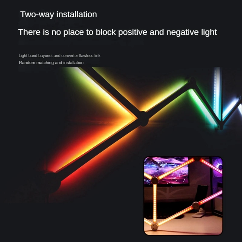 Bluetooth Wifi Smart APP Control LED Atmosphere Light RGB Sync Wall Lamp For Bedroom Decoration Strip Lights