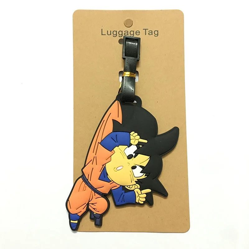 Dragon Ball Goku Saiyan Anime Travel Accessories Luggage Tag Silica Gel Suitcase ID Addres Holder Baggage Boarding Tag Portable