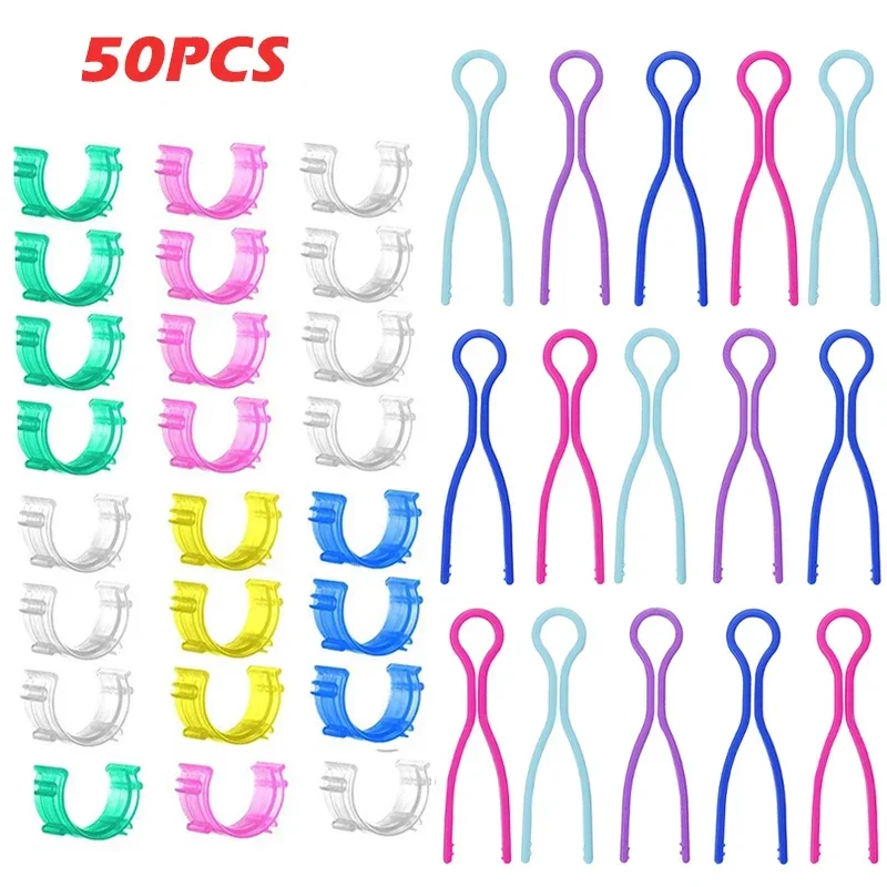 Sewing clip set: 50pcs total—30 bobbin holder clips & 20 thread spool organizers. Perfect for DIY embroidery storage
