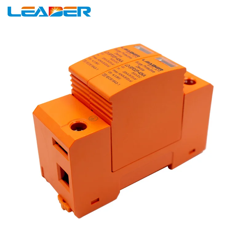 CE Approved 2P DC 500V 1000V 20-40KA SPD House Surge Protector Protective  Arrester Device Din Rail Lightning Protection