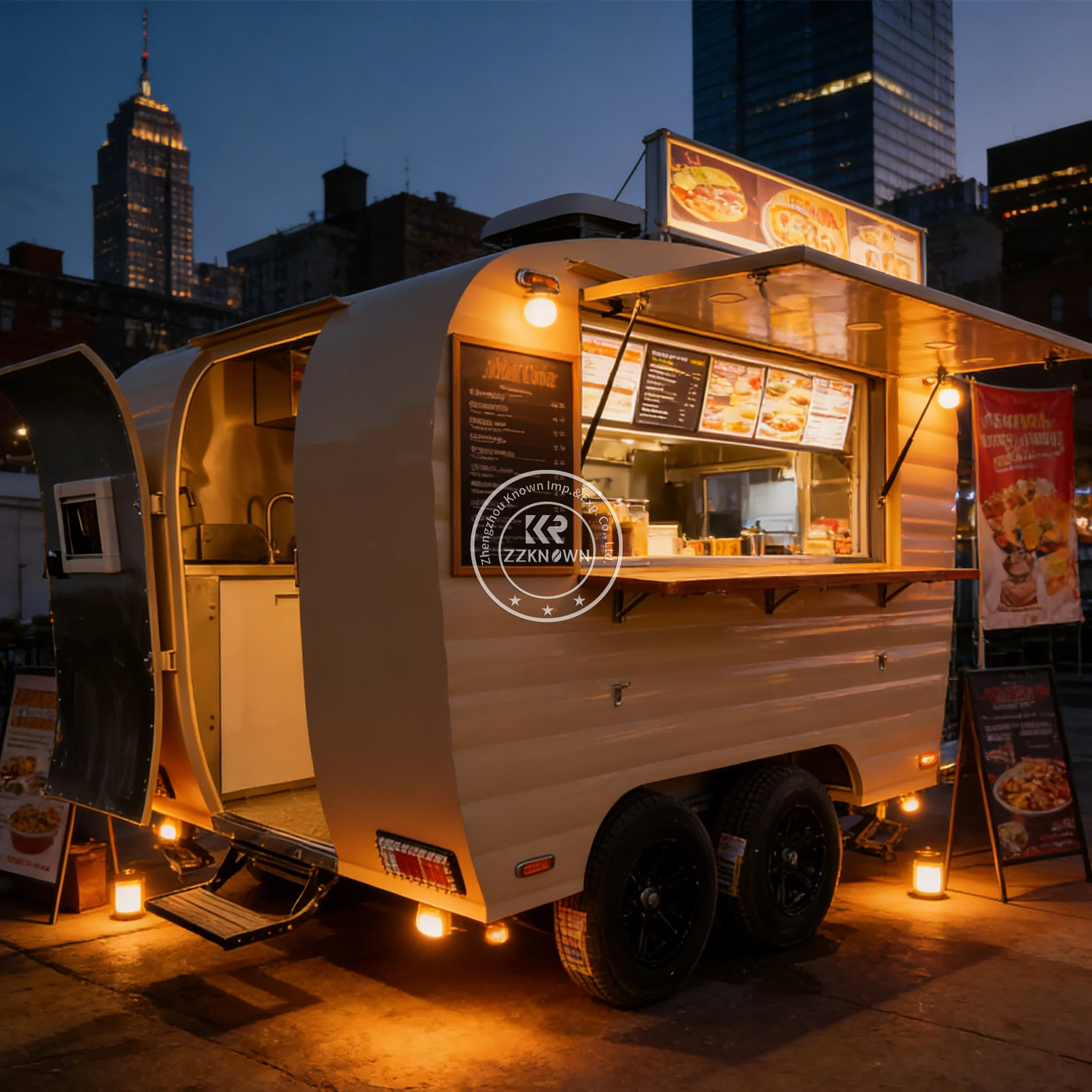 Street Taco Food Truck Custom Sandwich Snack Cart Cart Bubble Tea Fast Food Catering Trailer With Kitchen Equipment