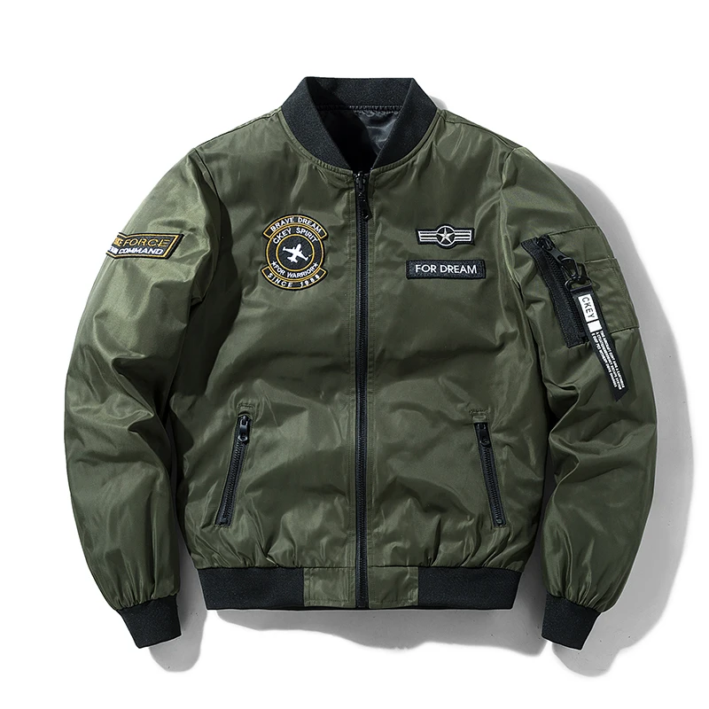 Coat Men's Air Force Pilot Jacket Autumn Winter Baseball Suit Trendy Brand Double Sided Thickened Large