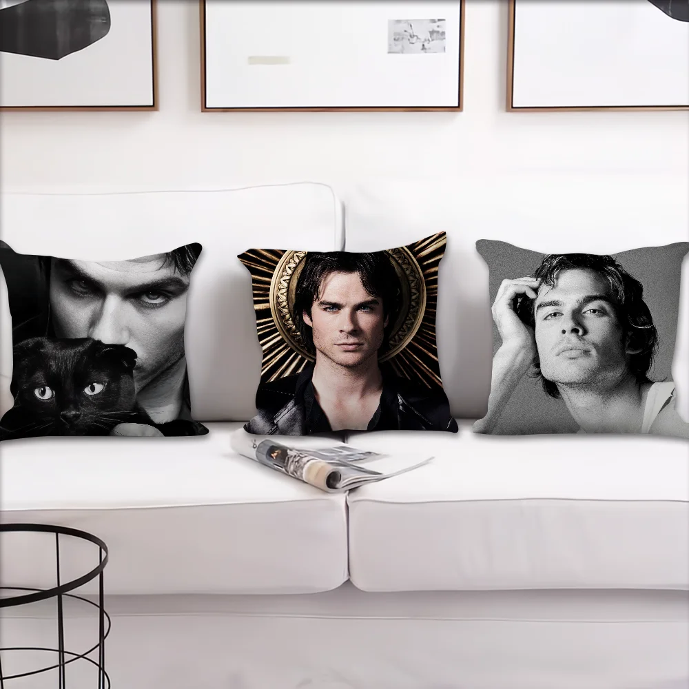 Ian Somerhalder The Vampire Diaries Cushion Cover Pillow Case Square Cushion Room Bedroom Headboard Living Backrest Nap Time