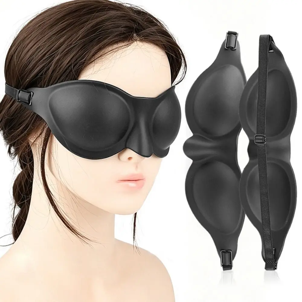 Portable Silicone Eye Mask Soft Adjustable Sleep Goggles Moisture Chamber Dry Eye Relief Blackout Mask Travel