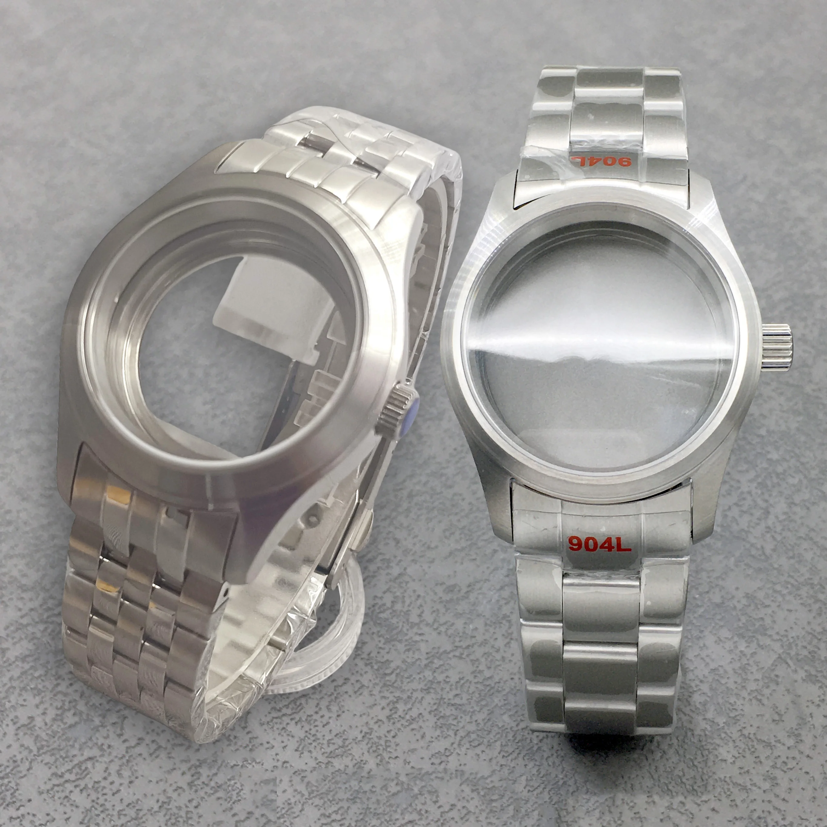 36MM/39MM Oyster Cocktail Strap Pilot Style Watch Case Domed Sapphire Glass Waterproof Fit NH34NH35 NH36 PT5000 ETA2824 Movement