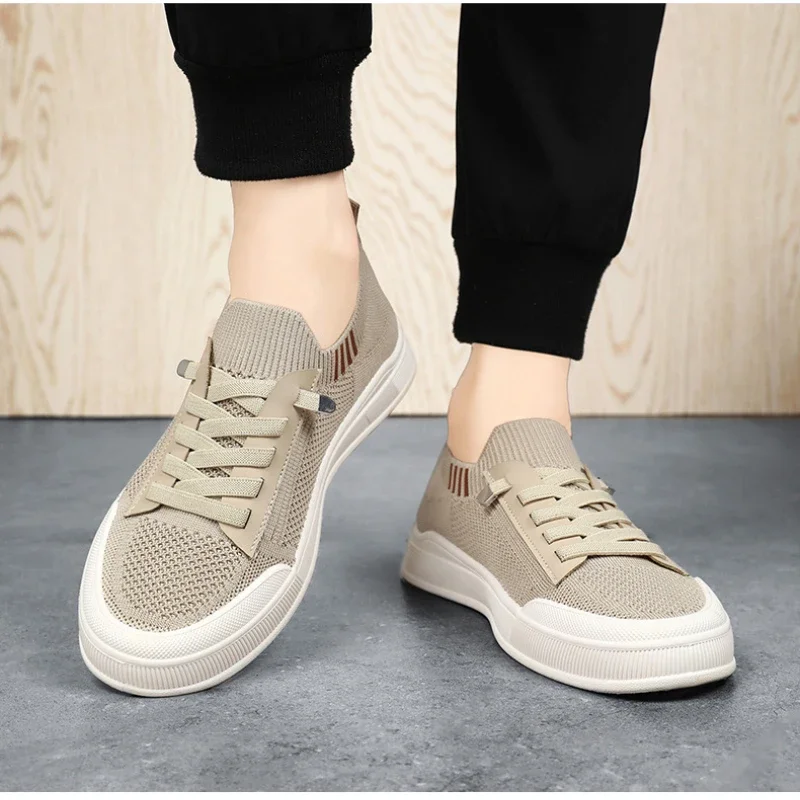 

2025 Spring New Men's Solid Color Canvas Shoes, Comfortable and Breathable Outdoor Hiking Sports and Leisure Work Flat Shoes