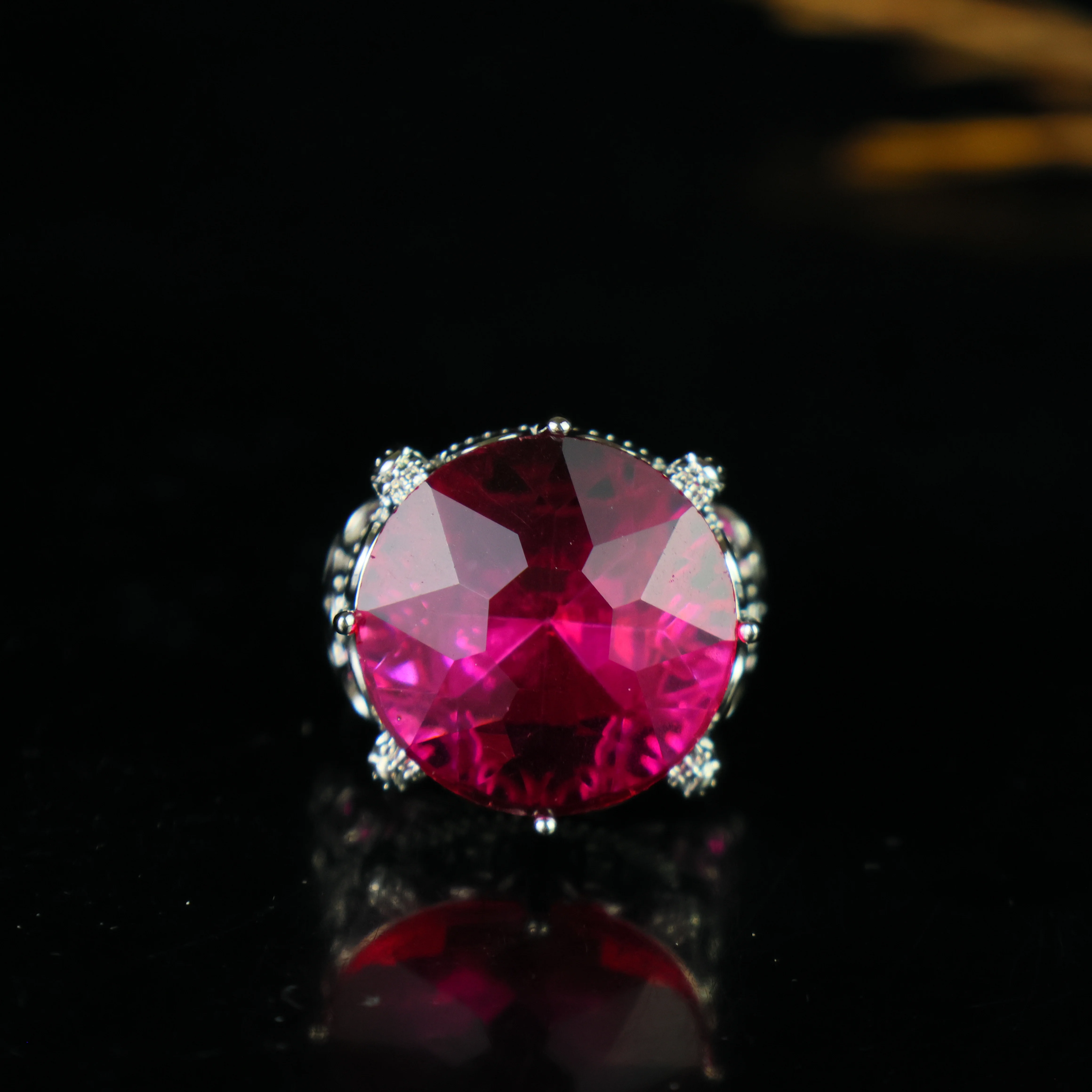 

Champagne Engagement Ring Brown Moissanite Oval Cut 3 Stone Ring For Mother Gift