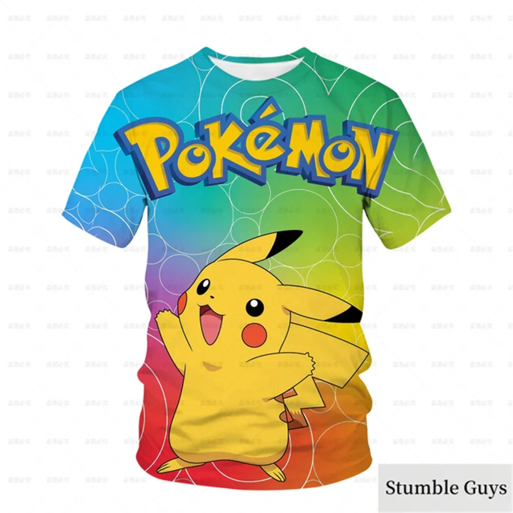 

Pokemon Summer Cartoon Fashion 3D Print T-shirt Kids Boys Girls Pikachu T-shirts Kids Harajuku Cute Clothing Men Women Clothes